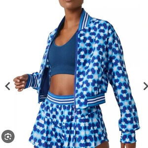 NWT!! Free People - Top Seed Printed Tennis Jacket - Indigo Combo